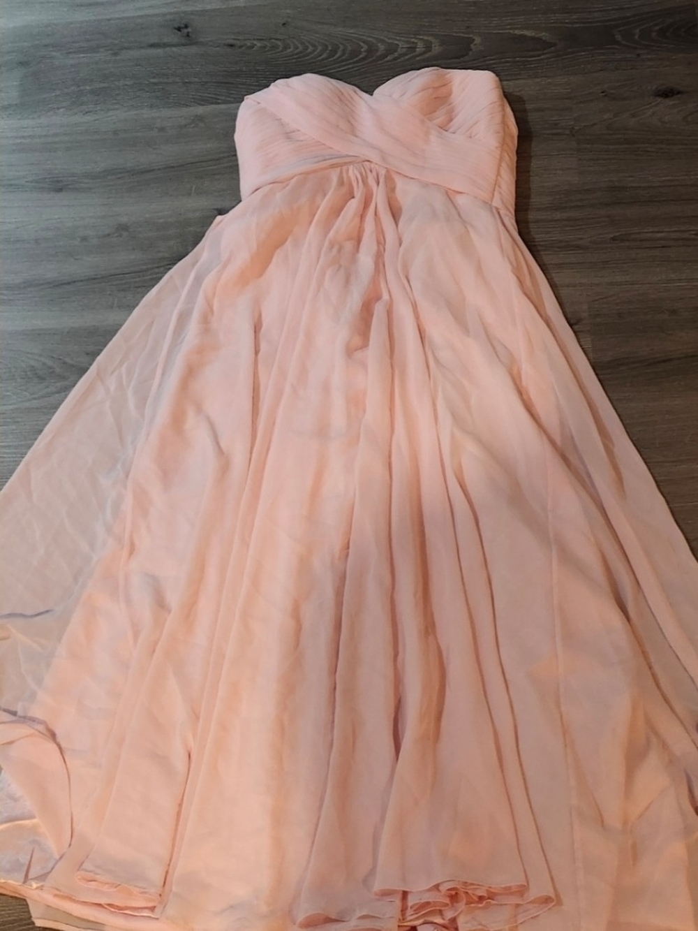 Women's Strapless Blush Pink Chiffon Party Dress